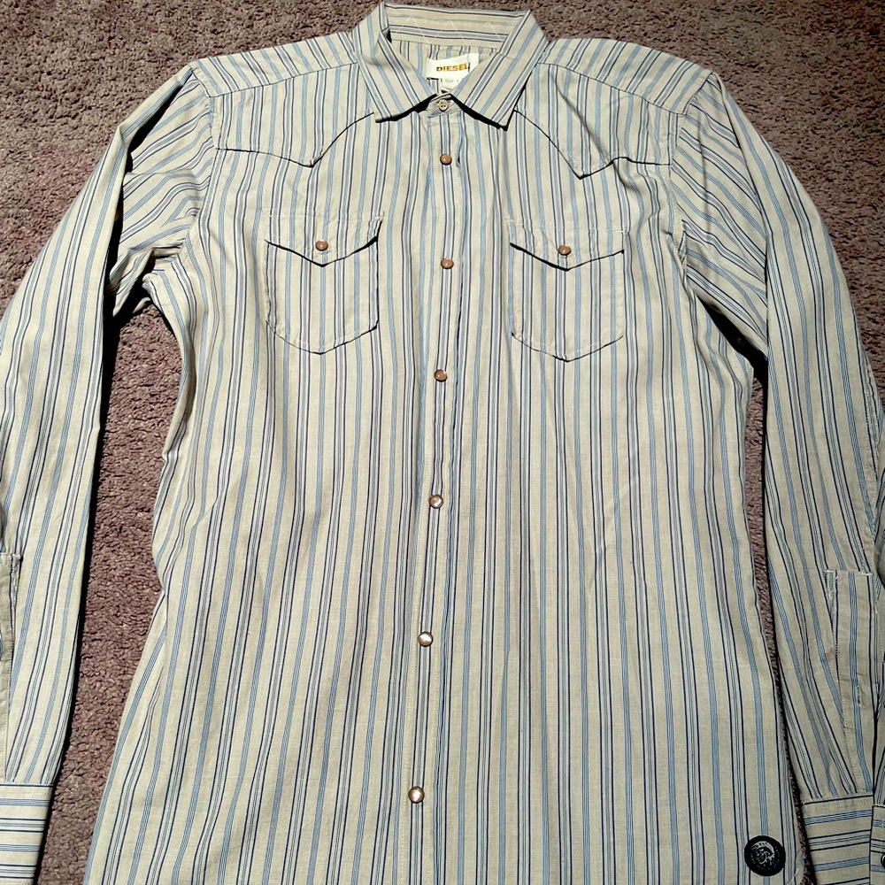 Diesel long sleeve button front Large